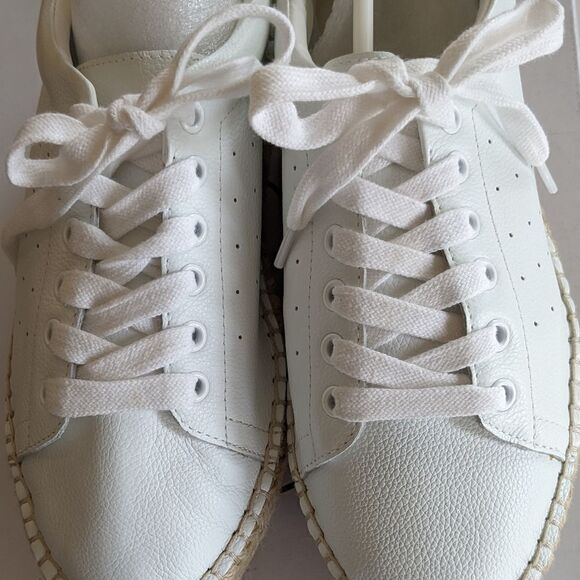 Steve Madden White Leather Platform Sneakers - Picture 7 of 8